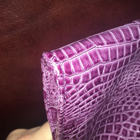Jessica Simpson Purple Faux Alligator Clutch - Picture 7 of 7